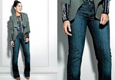 QUADRIL LARGO Kika Brandão, 25 anos, editora de moda O modelo flare, que tem a boca larga, equilibra as proporções, tirando o quadril do centro das atenções. O blazer irregular cobre as laterais do corpo. Blazer, Pop Up Store, R$ 349 / Body, Ghetz, R$ 1 2