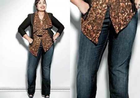 TAMANHO G Mary Canıpan, 25 anos, advogada Pantalona reta e de tom escuro afina a silhueta. O saltão alonga. Já o top com volume na frente dá o truque na barriguinha. Blazer de lã, Emporio Armani, R$ 2 150 / Colete usado como blusa, Triton, R$ 299 / Calça 